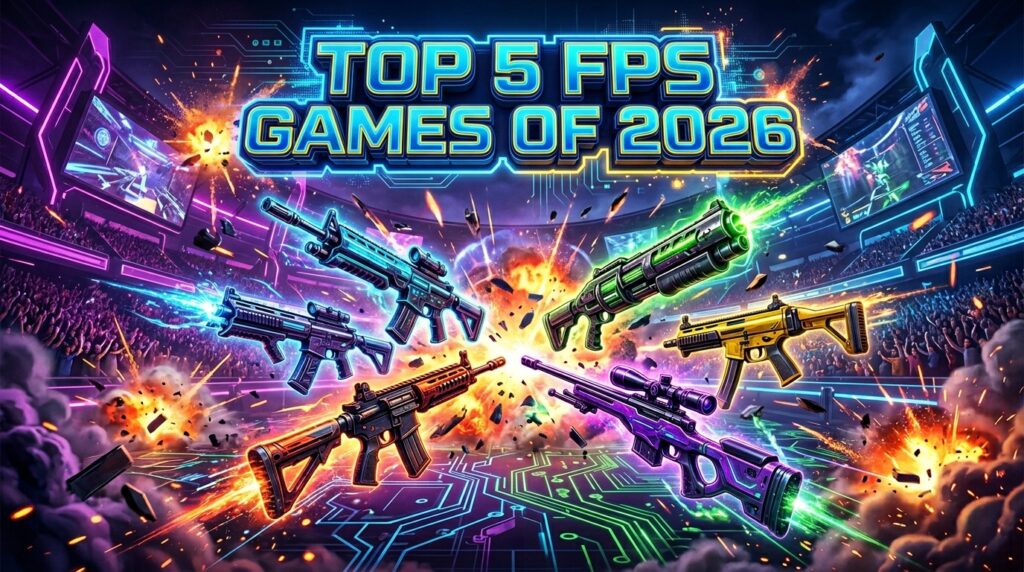 Heisenstack Empire: Top 5 FPS Games of 2026 Branded Guide Banner